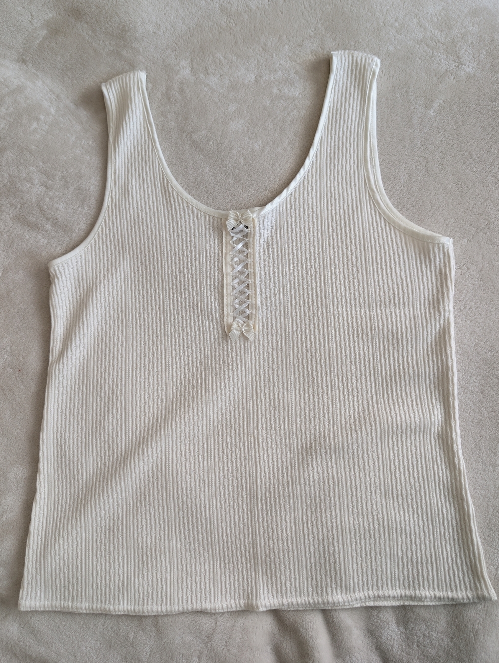 Ribbed Lace-Up Tank Top Quality Made
